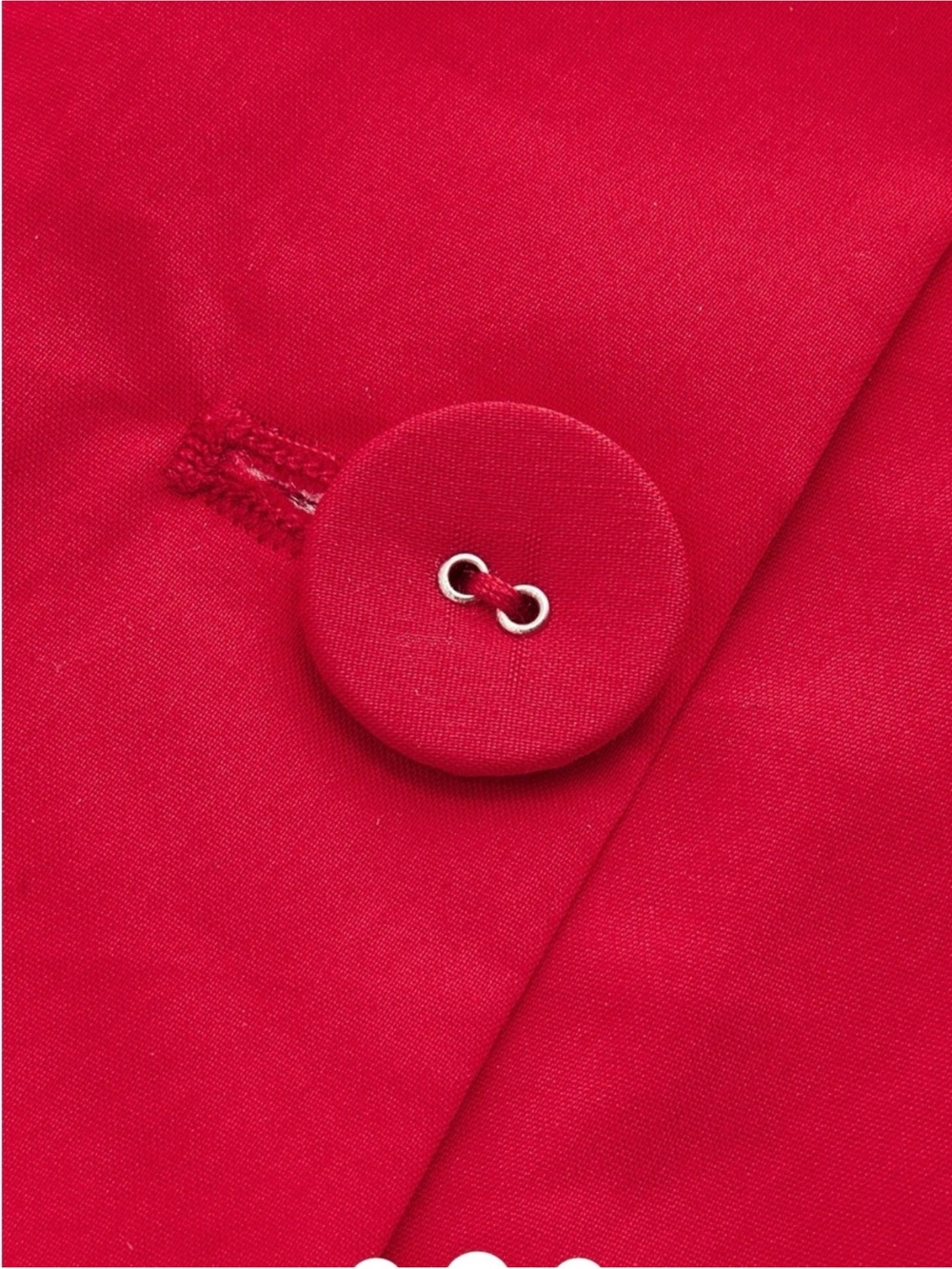 Commense Red Button-Front Square-Neck Midi Dress - Picture 3 of 3